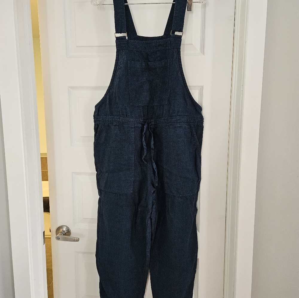 notPERFECTLINEN Dark Blue Women's Loose Linen Jumpers